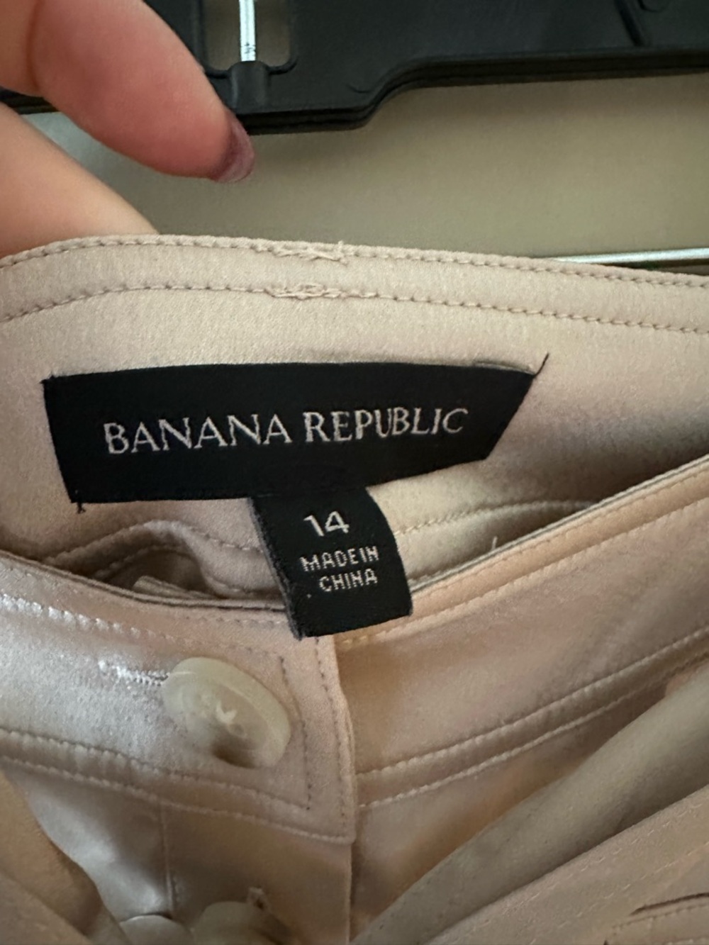 Banana Republic Satin Button-Front Midi Skirt with Tie Waist in Champagne Color - Picture 4 of 7